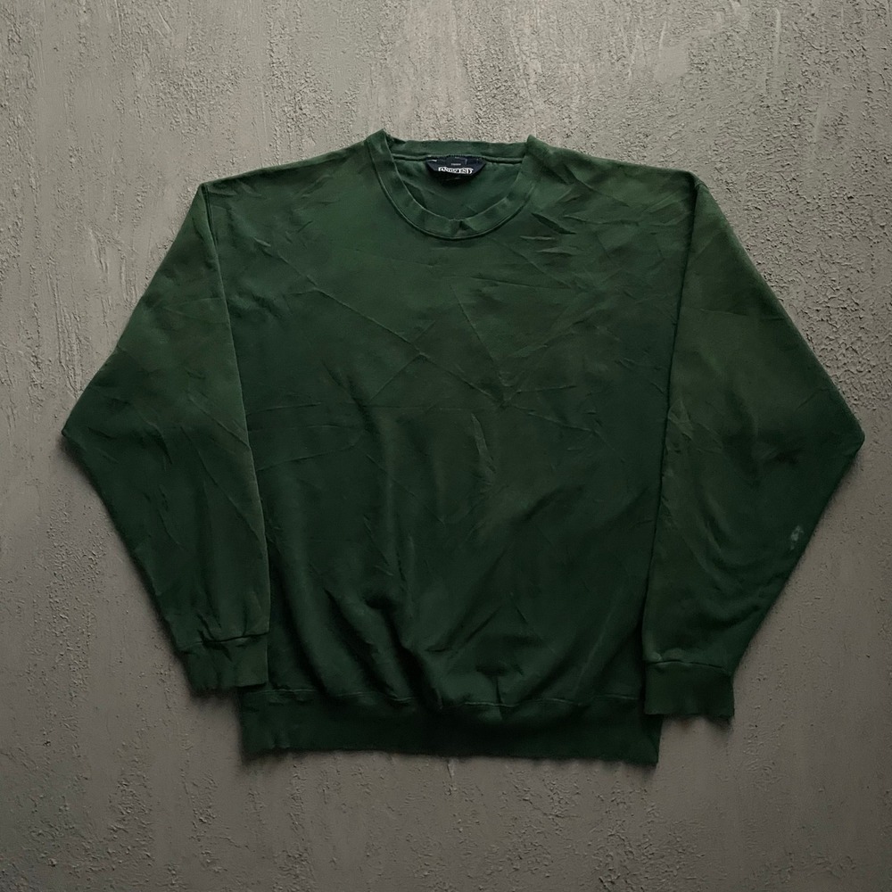 Vintage Lands End Blank Crewneck Sweatshirt Unisex XL Green 90s